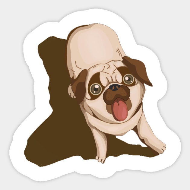 Cute Pug Sticker by nickemporium1